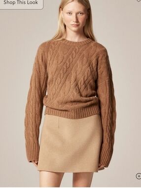J. Crew Spring Street cashmere twisted cable-knit sweater CO589 NWT Size S